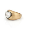 3.5ct Heart Cut Two Tone Matte Bombe Ring