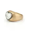 3.5ct Heart Cut Two Tone Matte Bombe Ring