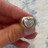 3.5ct Heart Cut Two Tone Matte Bombe Ring