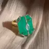 20ct Large Crown Emerald Two Tone Statement Cocktail Ring