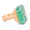 20ct Large Crown Emerald Two Tone Statement Cocktail Ring