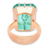 20ct Large Crown Emerald Two Tone Statement Cocktail Ring