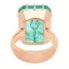 20ct Large Crown Emerald Two Tone Statement Cocktail Ring