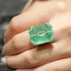 20ct Large Crown Emerald Two Tone Statement Cocktail Ring