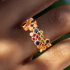 2.8ctw Multicolor Sapphire Milgrain Vintage Bubble Ring