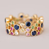 2.8ctw Multicolor Sapphire Milgrain Vintage Bubble Ring