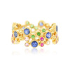 2.8ctw Multicolor Sapphire Milgrain Vintage Bubble Ring