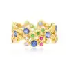 2.8ctw Multicolor Sapphire Milgrain Vintage Bubble Ring
