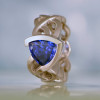 3.5ct Trillion Cut Tanzanite Blue Intertwined Modern Ring