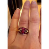 2.5ct Marquise Cut Ruby Gold Tone Cocktail Ring