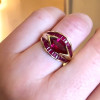 2.5ct Marquise Cut Ruby Gold Tone Cocktail Ring