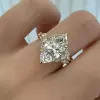 2.5ct Marquise Cut Cluster Gold Tone Engagement Ring