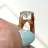 3.5ct Radiant Cut Cigar Band Simple Modern Engagement Ring