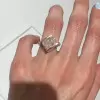 3.5ct Radiant Cut Cigar Band Simple Modern Engagement Ring