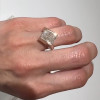 3.5ct Radiant Cut Cigar Band Simple Modern Engagement Ring