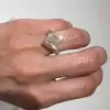 3.5ct Radiant Cut Cigar Band Simple Modern Engagement Ring