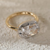 3ct Cushion Cut Vintage Two Tone Classic Engagement Ring