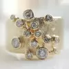 Round Cut White Sapphire Scattered Asymmetric Cigar Band