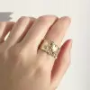 Round Cut White Sapphire Scattered Asymmetric Cigar Band