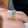 8ctw Round Cut Multicolor Sapphire Rainbow Eternity Ring