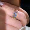 8ctw Round Cut Multicolor Sapphire Rainbow Eternity Ring