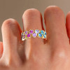 8ctw Round Cut Multicolor Sapphire Rainbow Eternity Ring