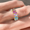 8ctw Round Cut Multicolor Sapphire Rainbow Eternity Ring