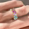 8ctw Round Cut Multicolor Sapphire Rainbow Eternity Ring