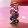 8ctw Round Cut Multicolor Sapphire Rainbow Eternity Ring
