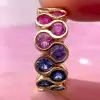 8ctw Round Cut Multicolor Sapphire Rainbow Eternity Ring