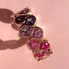 8ctw Round Cut Multicolor Sapphire Rainbow Eternity Ring