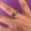 8ctw Round Cut Multicolor Sapphire Rainbow Eternity Ring