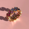 8ctw Round Cut Multicolor Sapphire Rainbow Eternity Ring
