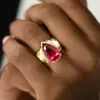 5.8ct Pear Cut Ruby Bold Vintage Cocktail Ring