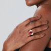 5.8ct Pear Cut Ruby Bold Vintage Cocktail Ring