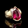 5.8ct Pear Cut Ruby Bold Vintage Cocktail Ring