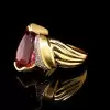 5.8ct Pear Cut Ruby Bold Vintage Cocktail Ring