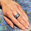 4.2ct Princess Cut Modern Style Square Wedding Ring Set