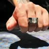 4.2ct Princess Cut Modern Style Square Wedding Ring Set
