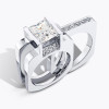 4.2ct Princess Cut Modern Style Square Wedding Ring Set