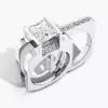 4.2ct Princess Cut Modern Style Square Wedding Ring Set