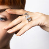 4.2ct Princess Cut Modern Style Square Wedding Ring Set