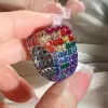 20ctw Allover Asscher Cut Multicolor Sapphire Bold Rainbow Cocktail Ring