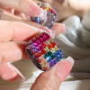 20ctw Allover Asscher Cut Multicolor Sapphire Bold Rainbow Cocktail Ring