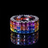 14ctw Asscher Cut Multicolor Sapphire Bold Rainbow Cocktail Ring