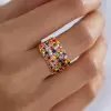 15ctw Multicolor Sapphire Allover Paved Bold Cocktail Ring