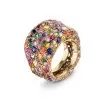 15ctw Multicolor Sapphire Allover Paved Bold Cocktail Ring