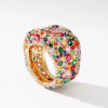 15ctw Multicolor Sapphire Allover Paved Bold Cocktail Ring