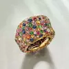 15ctw Multicolor Sapphire Allover Paved Bold Cocktail Ring