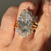 9.3ct Oval Cut Three Pieces Vintage Crown Wedding Ring Set